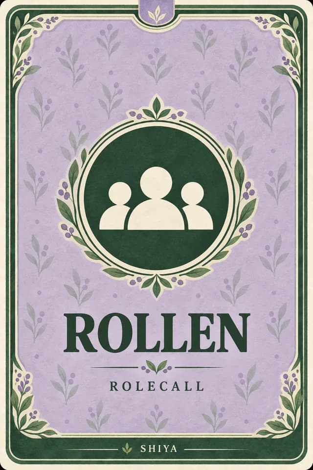 Rückseite einer ROLECALL-Rollenkarte